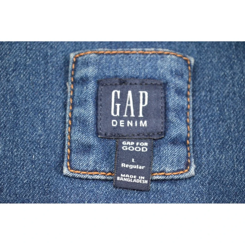 Gap Blue Denim Button Front Trucker Jacket Youth‎ Girls Size L